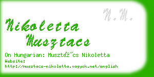 nikoletta musztacs business card